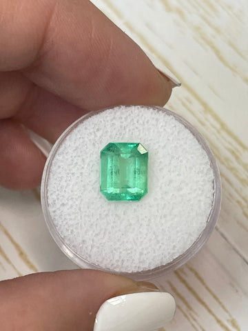 Emerald Cut Colombian Emerald - 2.62 Carat Vivid Yellow-Green Loose Gemstone