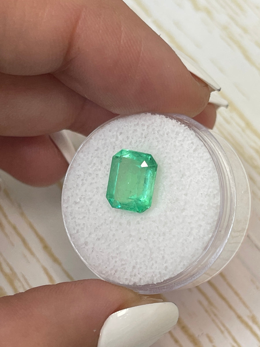 9.5x8mm Glowing Yellowish-Green Colombian Emerald - Natural Gemstone, 2.62 Carats