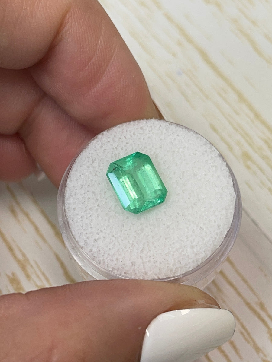 Natural Colombian Emerald Gemstone - 2.62 Carats, Glowing Yellowish-Green
