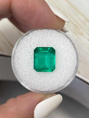 Classic Emerald Cut Loose Colombian Emerald - 4.20 Carat Vivid Muzo Green, 11x9 Dimensions