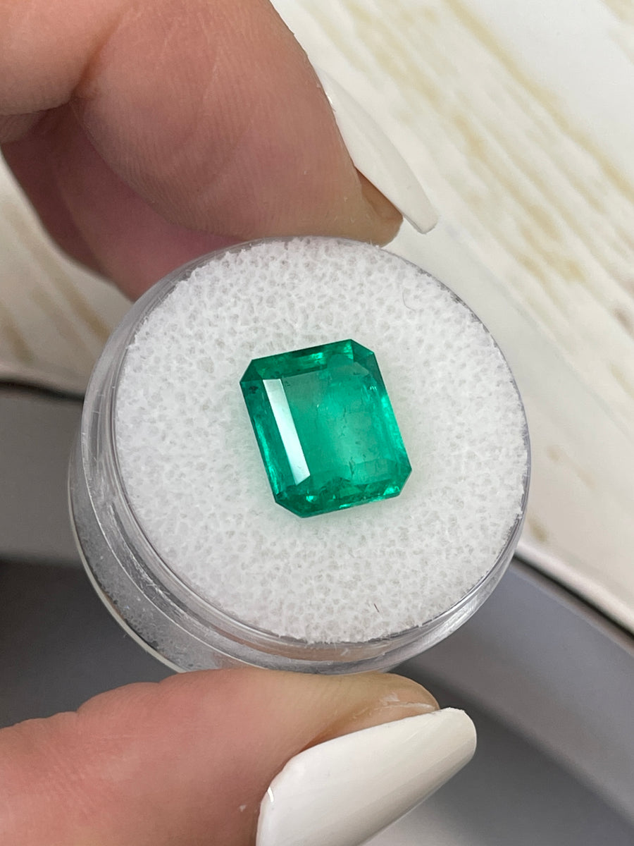 Vivid Muzo Green Colombian Emerald - 4.20 Carat, Classic Emerald Shape, Loose Gemstone