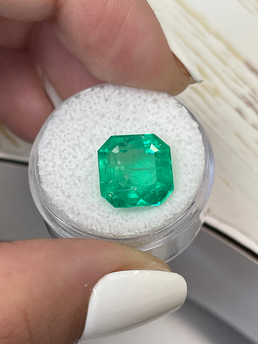 7.41 Carat Colombian Emerald - Exquisite Vivid Muzo Green, Asscher Cut