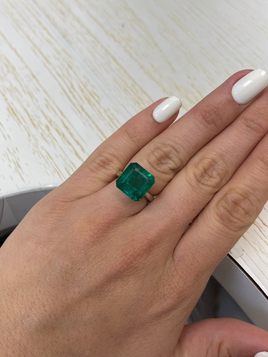 Natural Dark Green Zambian Emerald - 10.01 Carat - Asscher-Cut Jewel