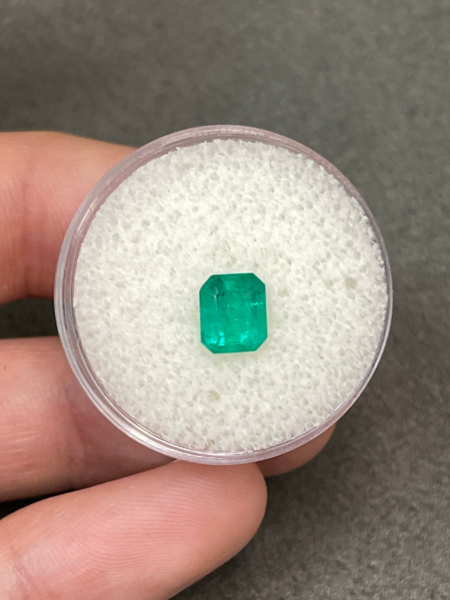 A 10 Carat Loose Colombian Emerald in an Emerald Cut with Natural Medium Dark Green Color