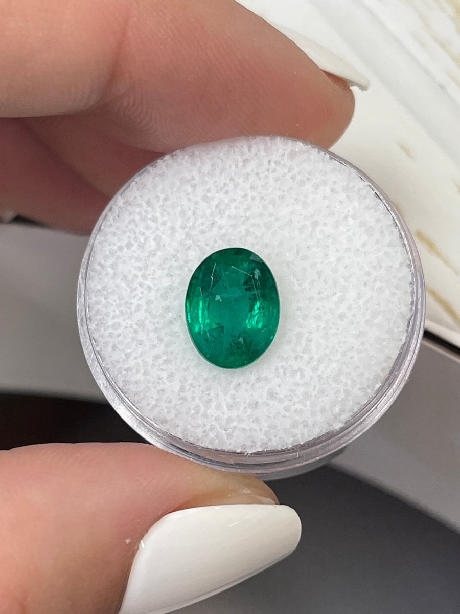 2.90 Carat Oval Cut Zambian Emerald in Classic Emerald Green Shade