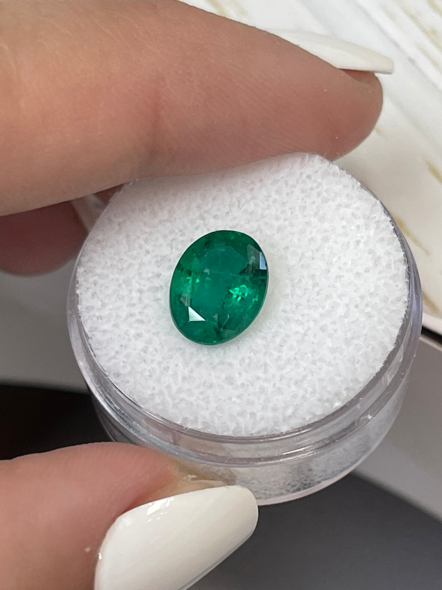 2.90 Carat Zambian Emerald Gemstone with Classic Green Hue - Oval Cut