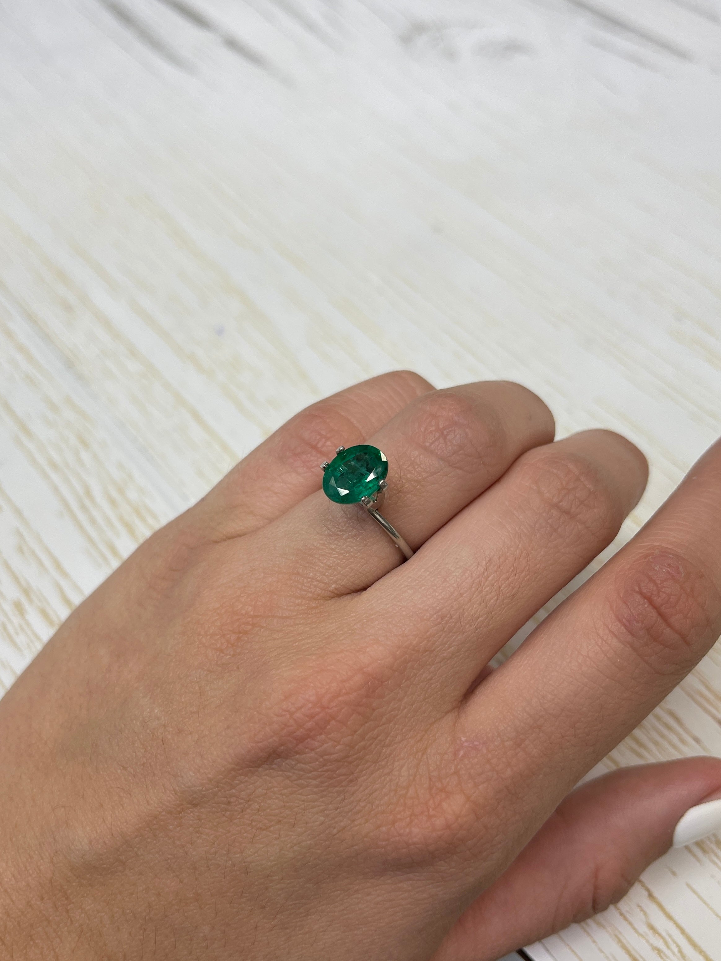 2.90 Carat Classic Emerald Green Natural Loose Zambian Emerald-Oval Cut - JR Colombian Emeralds