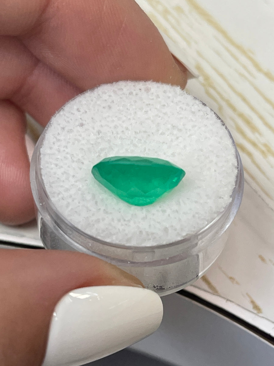 Oval Cut 4.47 Carat Colombian Emerald in Vibrant Yellow-Green