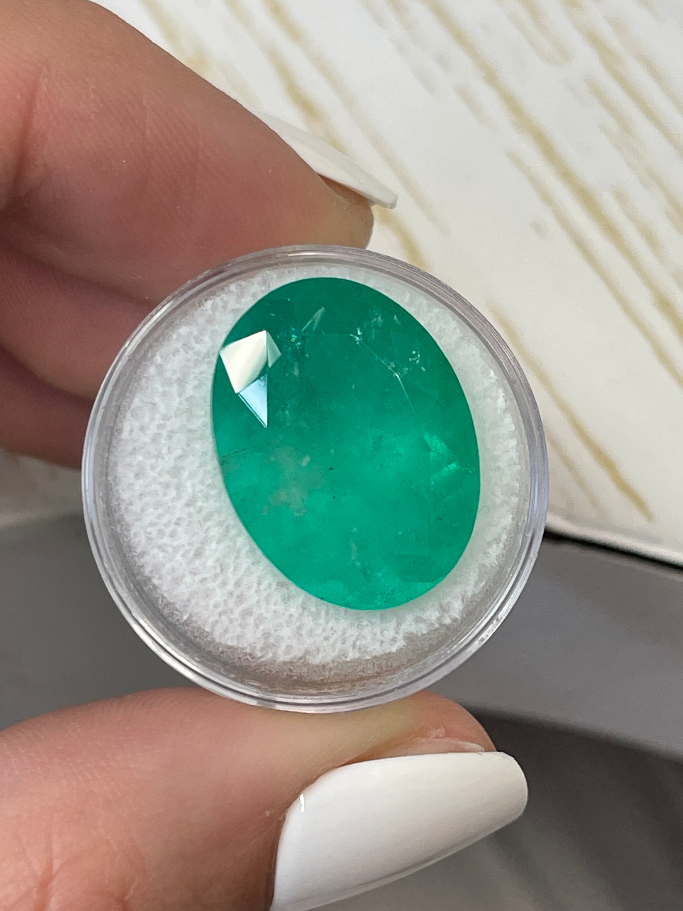 Gigantic 21x16 Oval Cut Colombian Emerald - 20.05 Carats