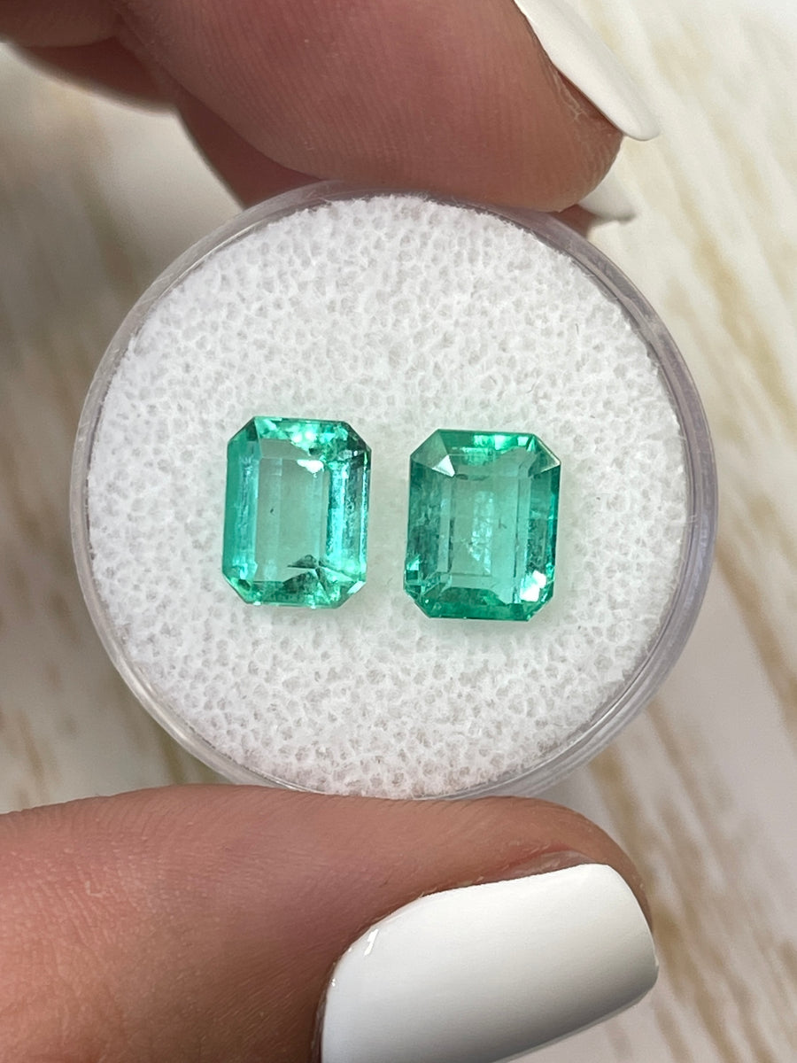 Emerald Cut Loose Colombian Emeralds - 4.06 Total Carat Weight in a Matching Green Shade, 8.5x6.5 Dimensions