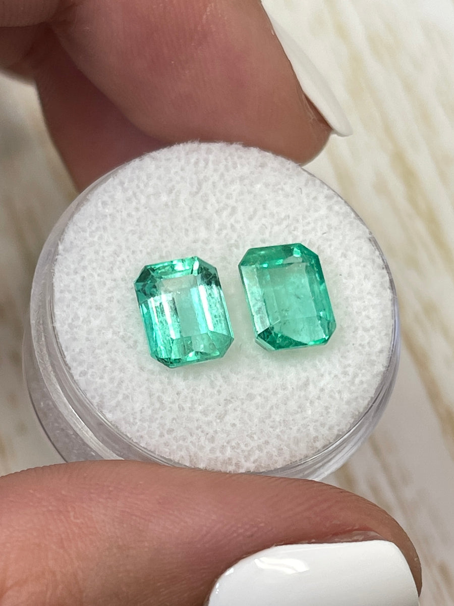 Colombian Emeralds in Emerald Cut - 8.5x6.5 Size, 4.06tcw, Uniform Green Color