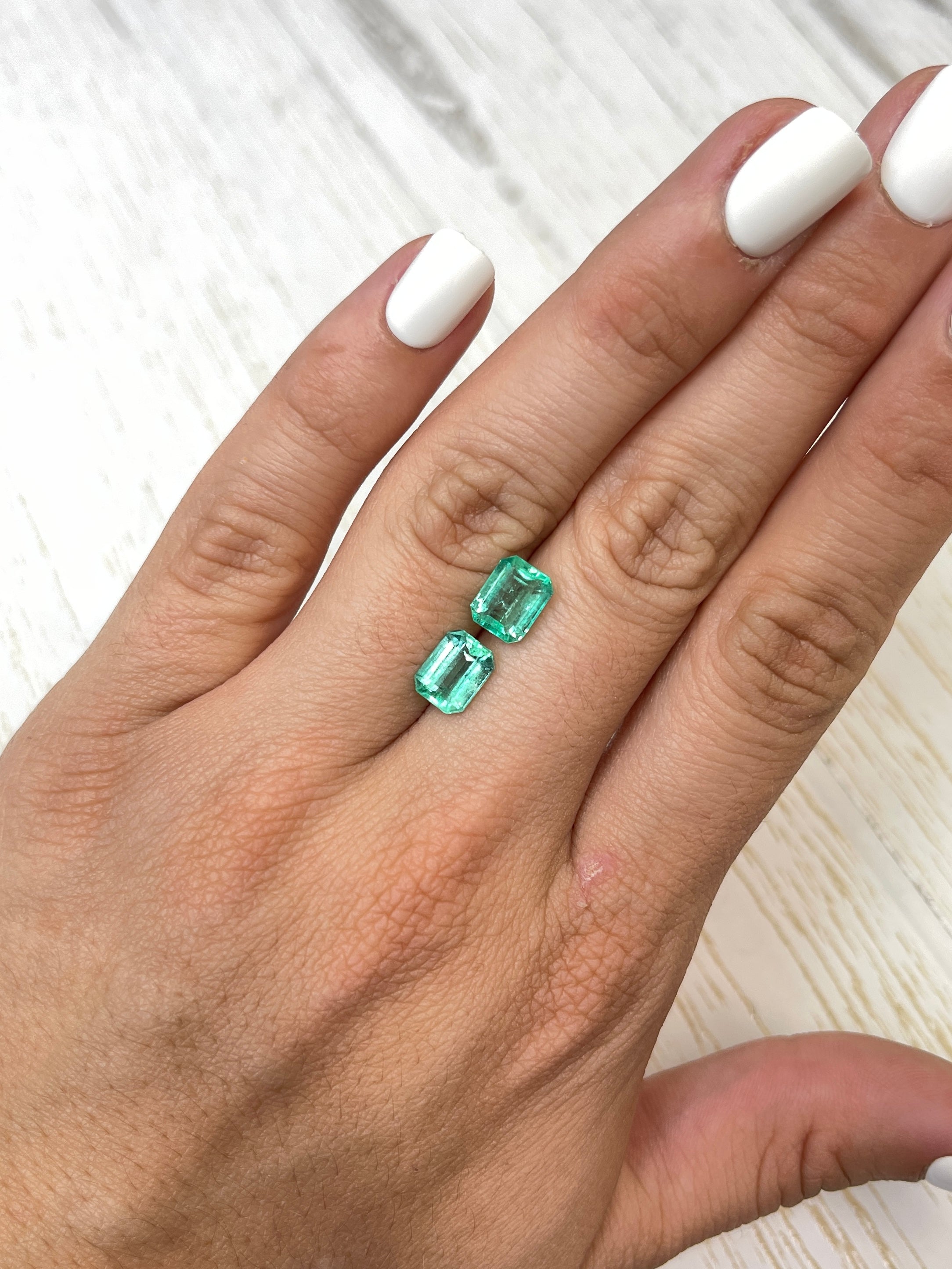 4.06tcw 8.5x6.5 Matching Green Loose Colombian Emeralds-Emerald Cut - JR Colombian Emeralds