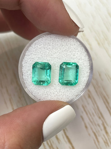 Emerald Cut Colombian Emeralds - 5.38 Total Carat Weight - 9x7.5mm - Green Gemstones