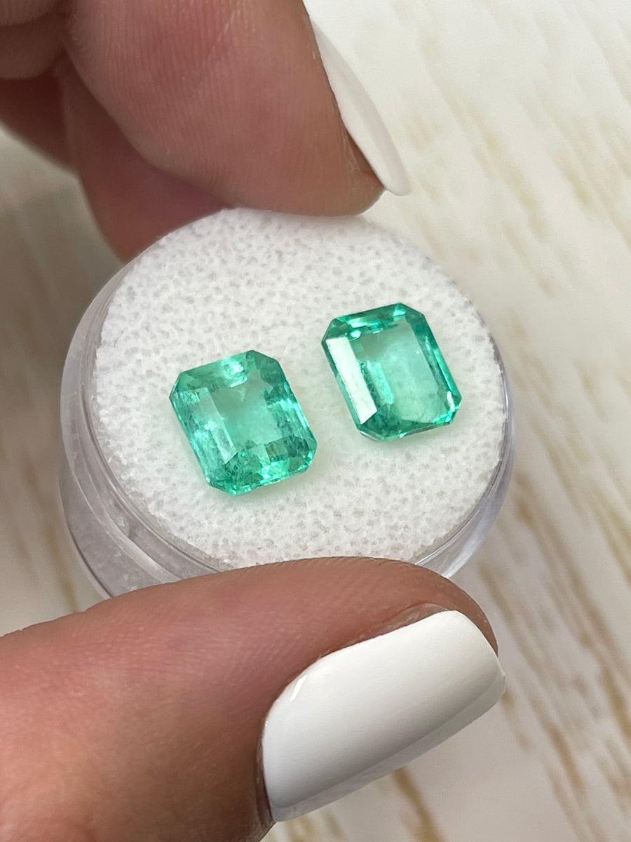 Green Colombian Emeralds - Loose Gemstones - 5.38 Total Carat Weight - 9x7.5mm