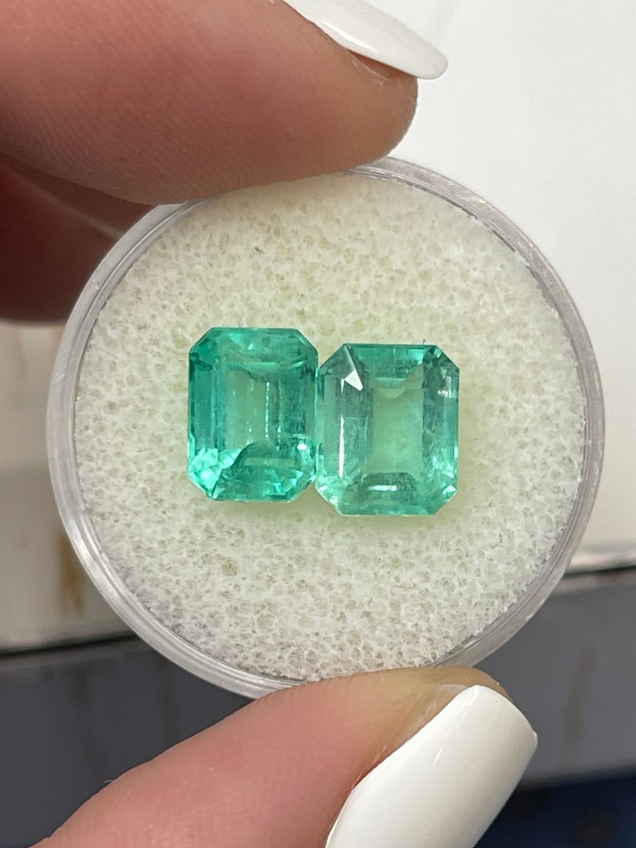 Emerald Cut Colombian Emeralds - 5.38 Total Carat Weight - 9x7mm - Green Gemstones
