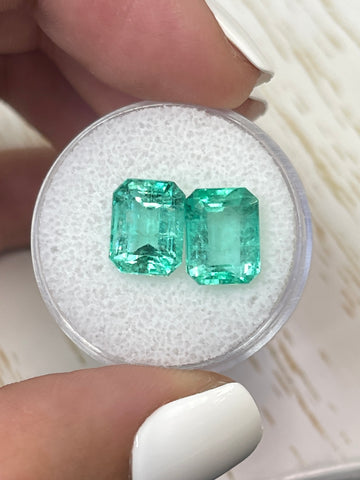 6.63 Total Carat Weight Colombian Emeralds - Emerald Cut - Green Loose Gemstones