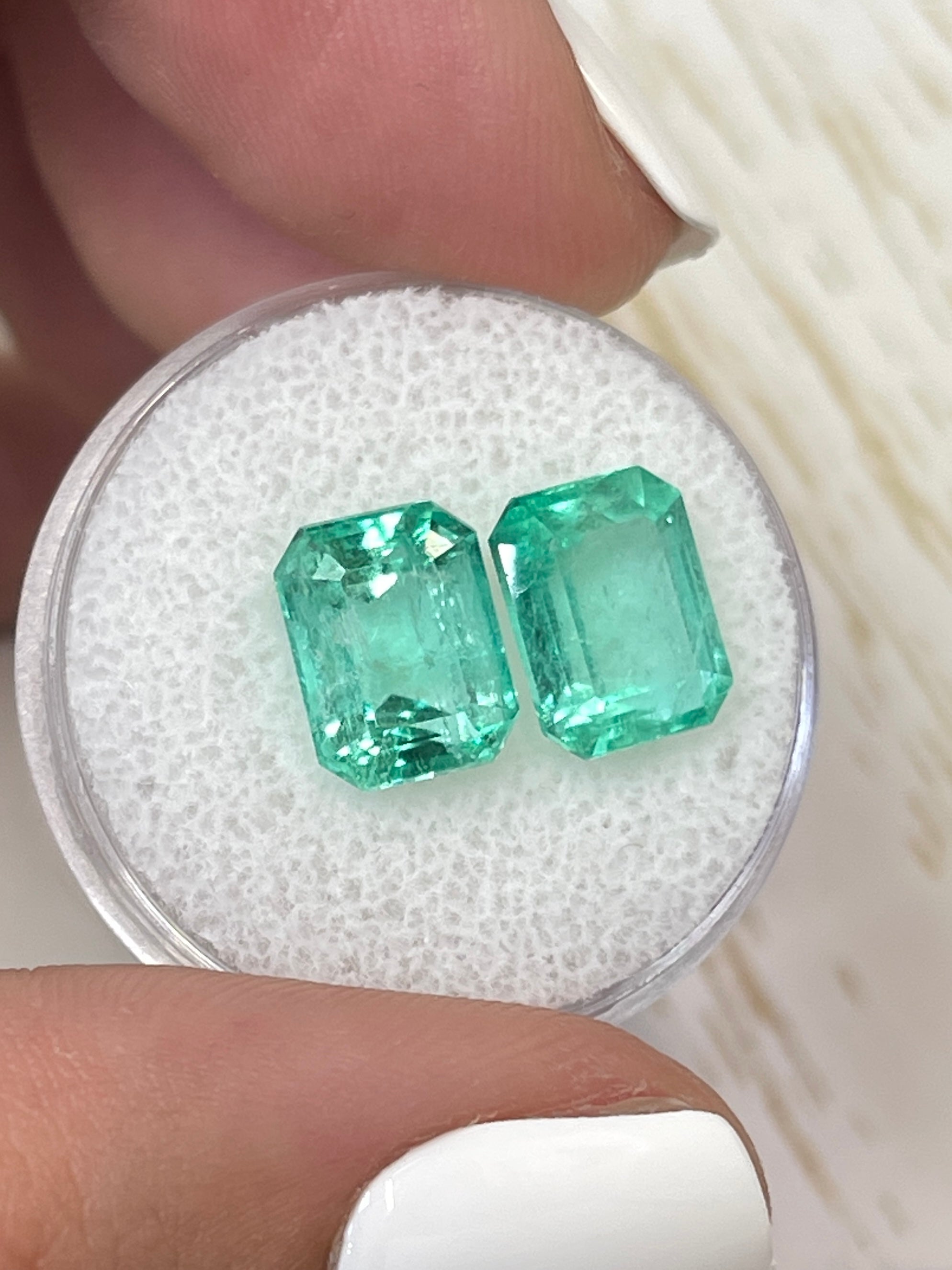 Emerald Cut Colombian Emeralds - 10x8 - 6.63 Carats Total Weight