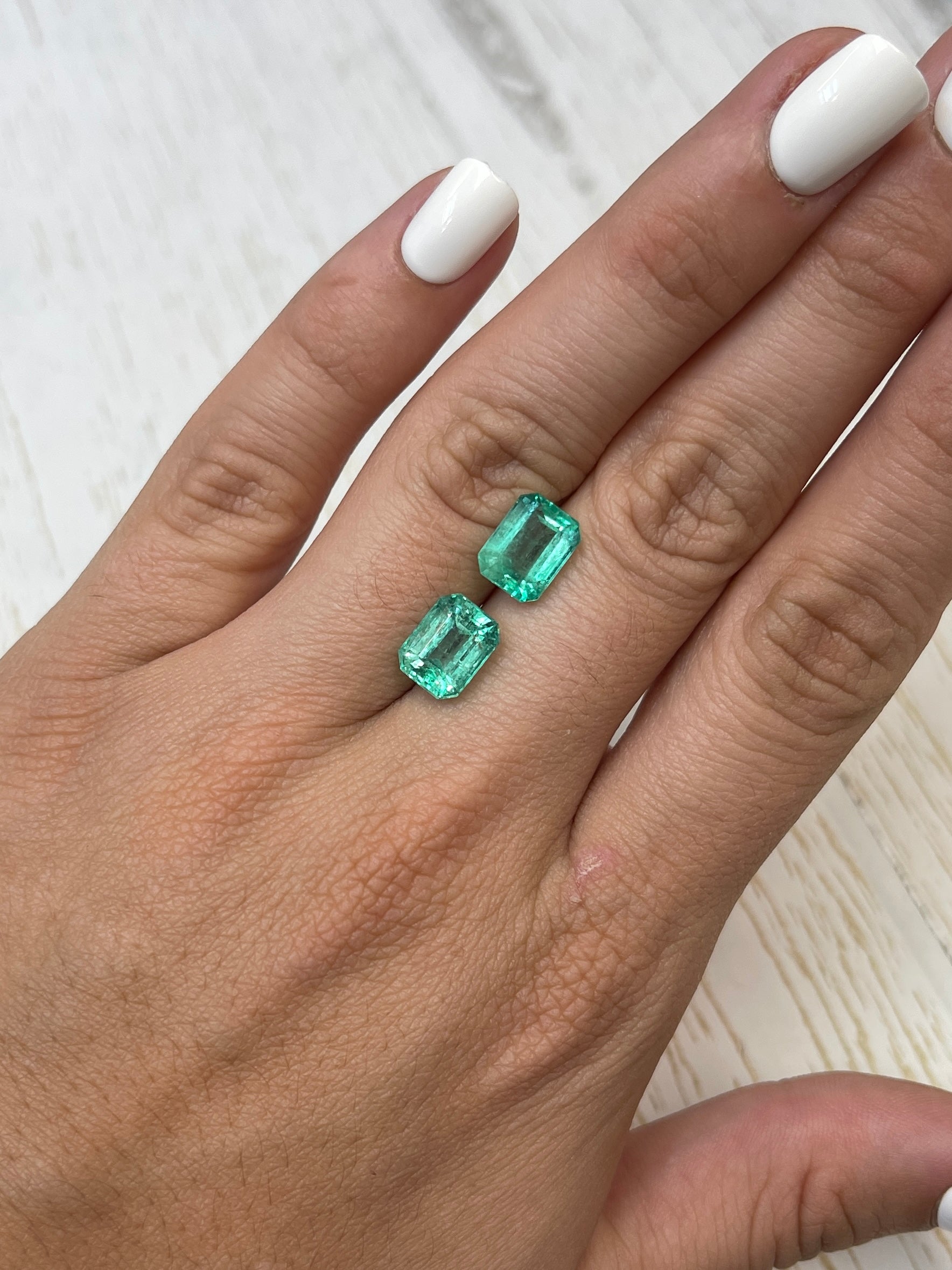 6.63tcw 10x8 Matching Green Loose Colombian Emeralds-Emerald Cut - JR Colombian Emeralds