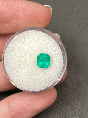 1.25 Carat Clipped-Corner Colombian Emerald - Asscher Cut Gemstone