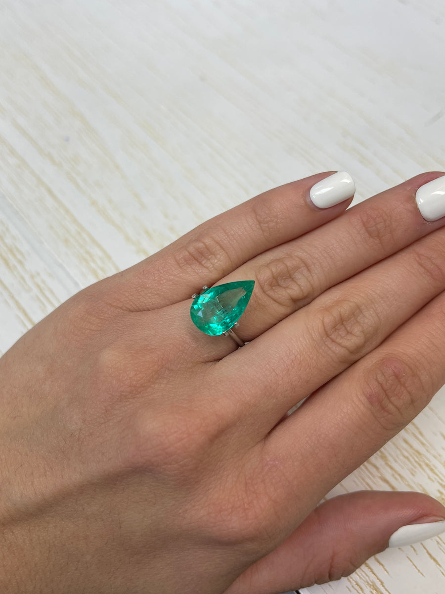 Loose Colombian Emerald in Pear Shape - 7.08 Carats