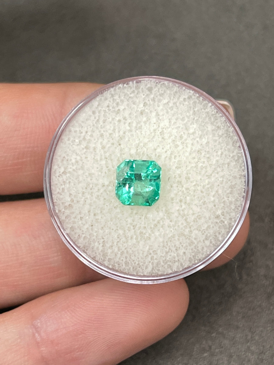 Asscher Cut Colombian Emerald - 1.28 Carat Brilliant Green Gem