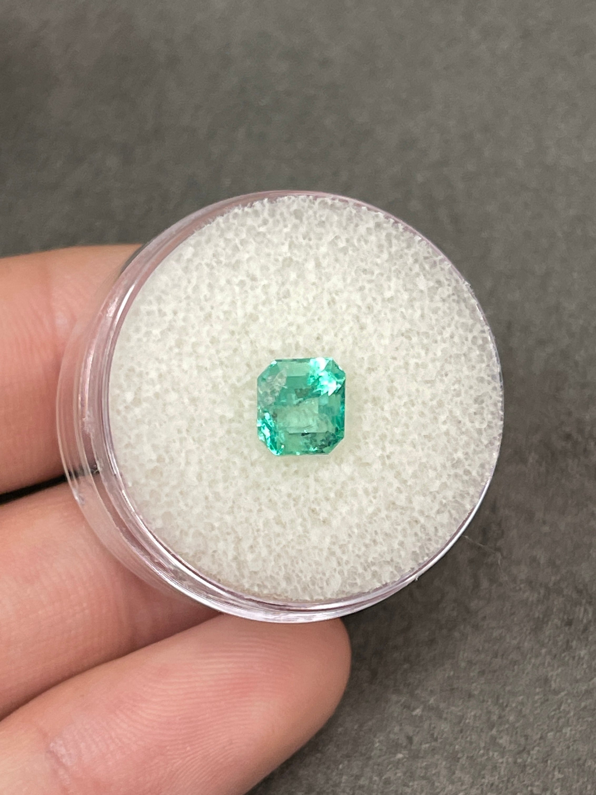 Lustrous 1.28 Carat Colombian Emerald - Asscher Cut