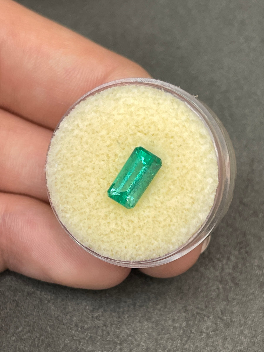 1.29 Carat Colombian Emerald - Authentic Loose Elongated Emerald