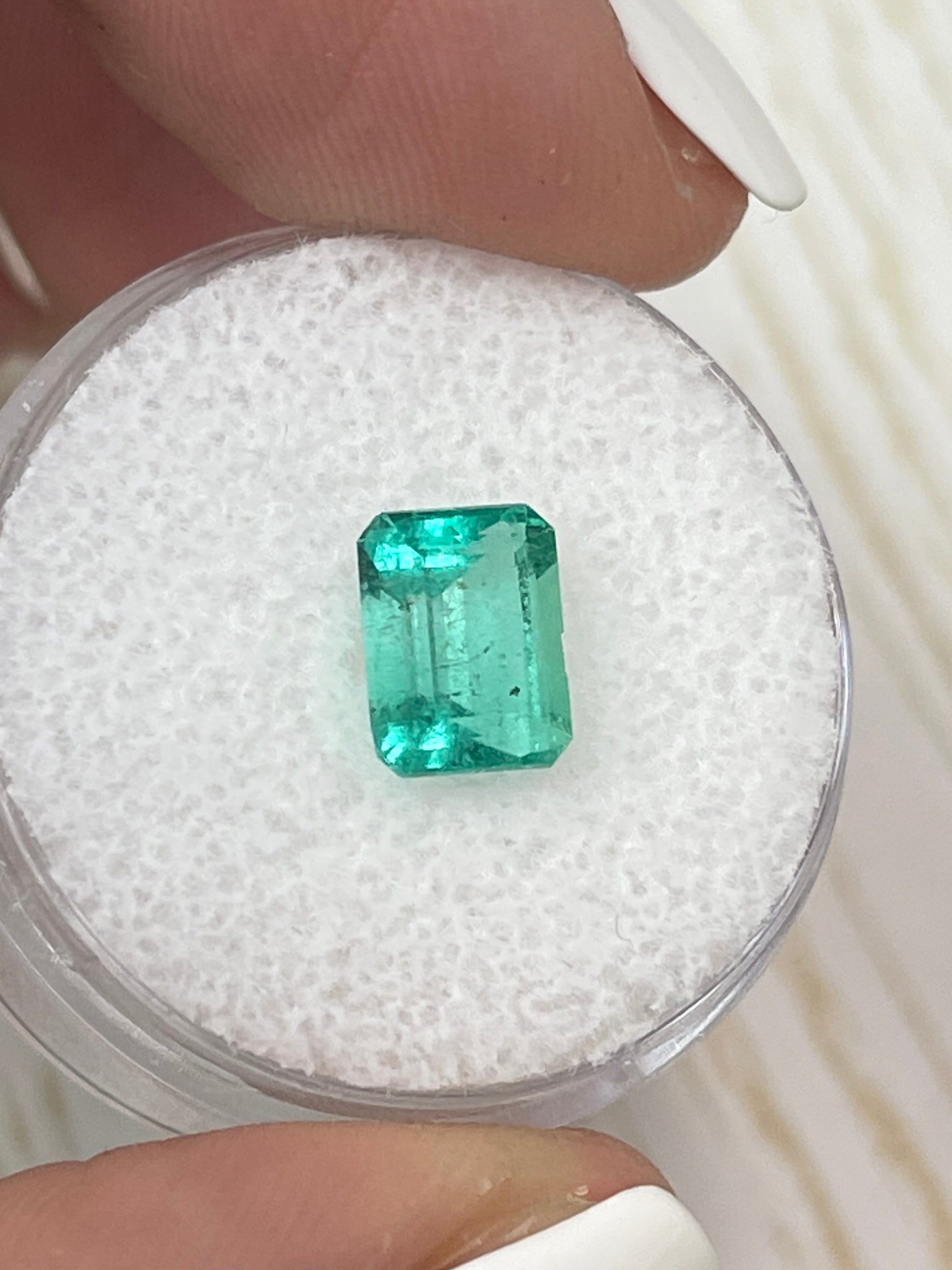 Elegant Pastel Bluish Green Colombian Emerald - 1.91 Carat Loose Gem