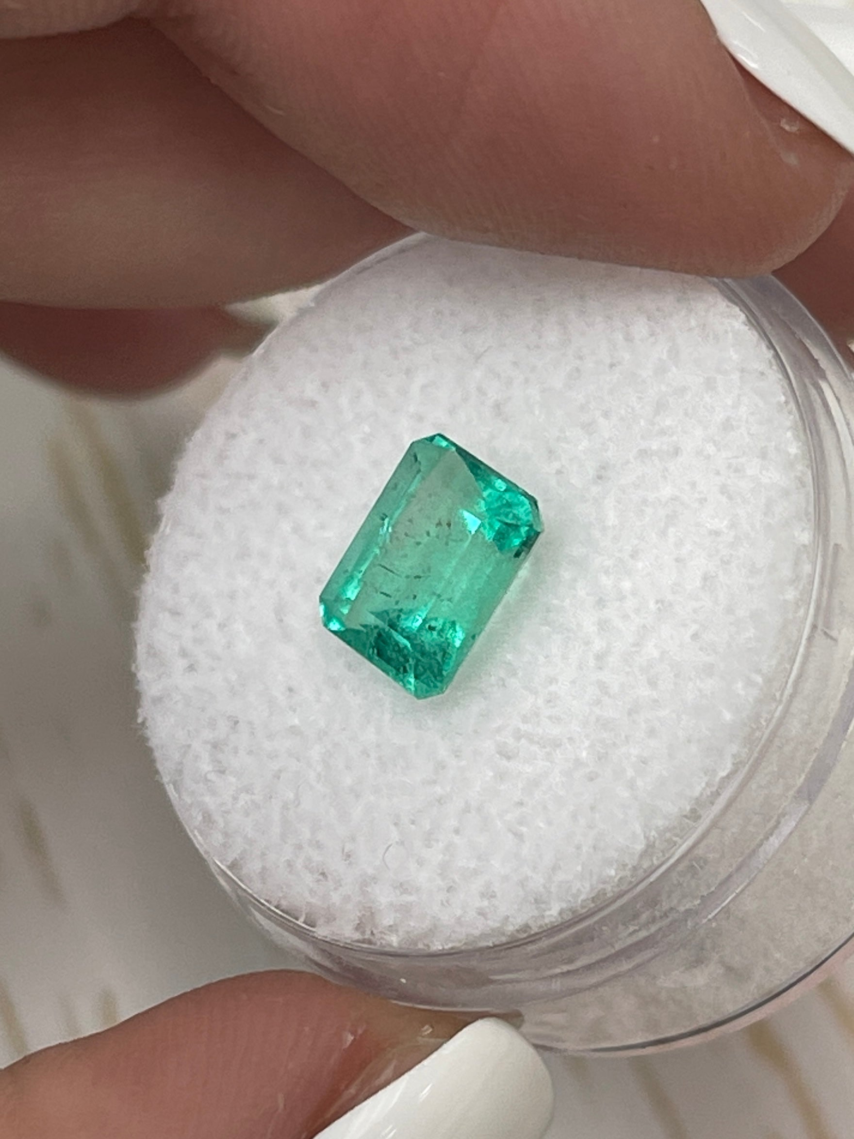 1.91 Carat Emerald Cut Colombian Emerald - Natural Bluish Green Beauty