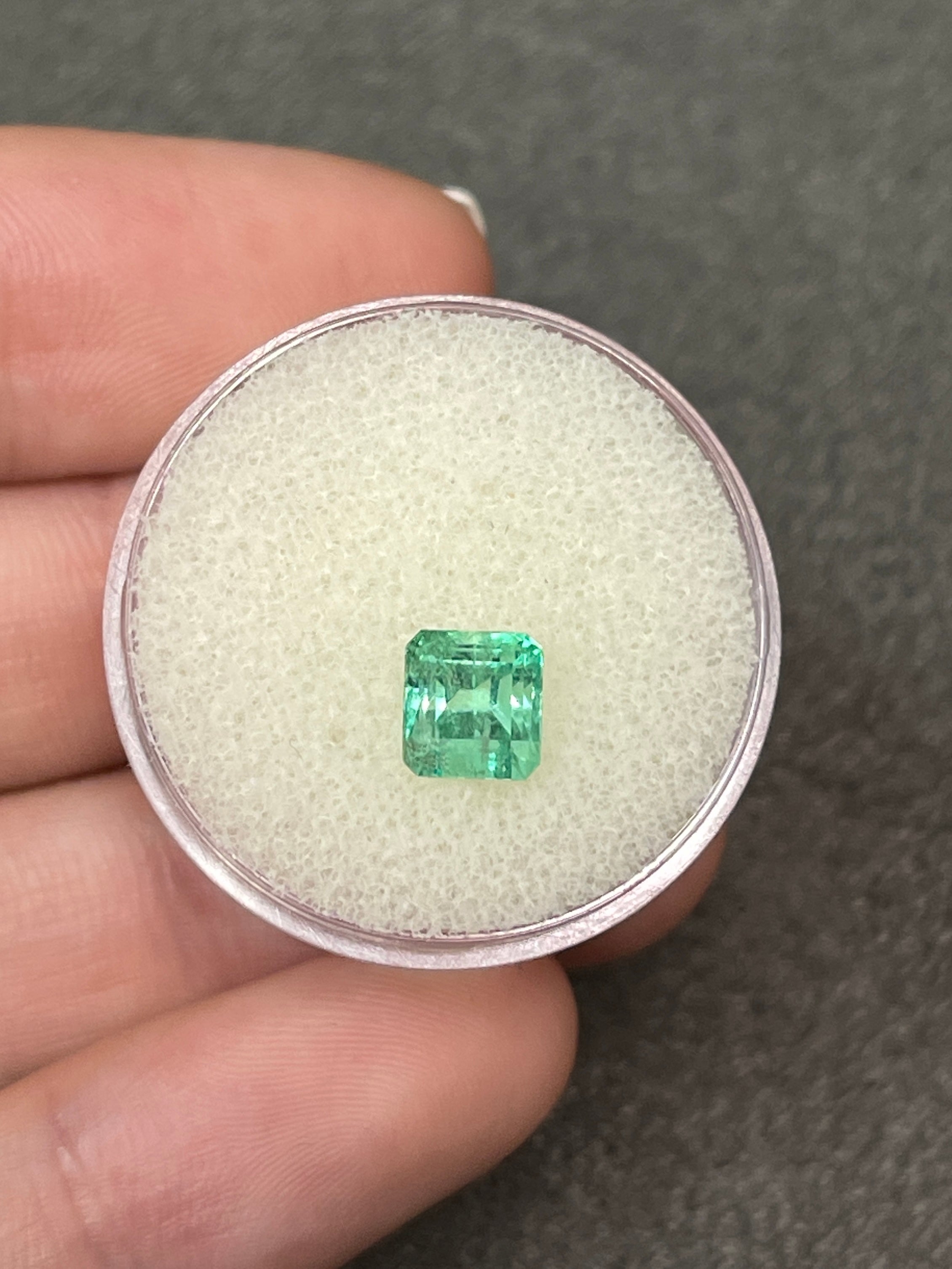 1.30 Carat Asscher Cut Natural Unset Colombian Emerald-Square Cut