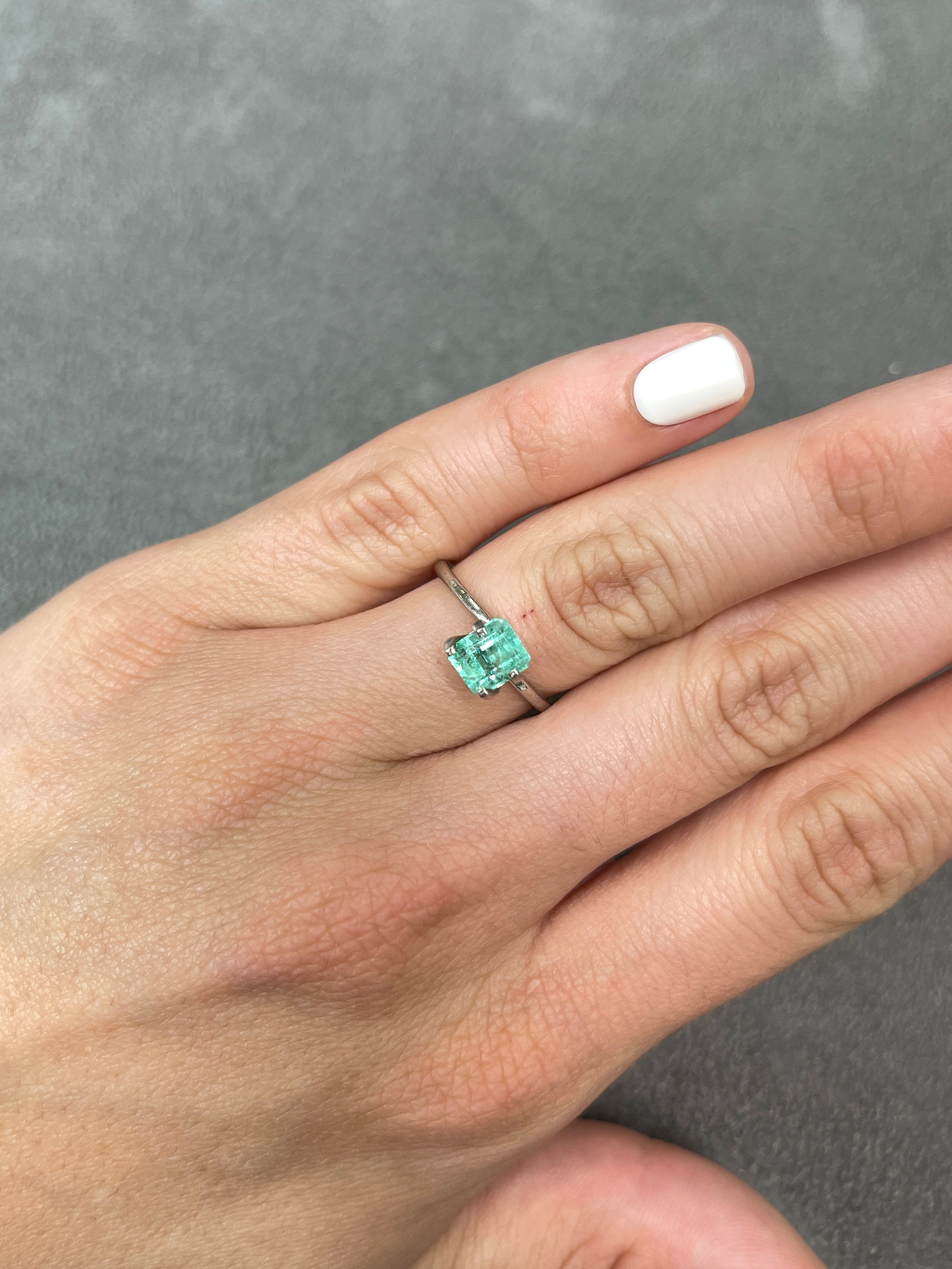 Emerald Cut Colombian Emerald, 1.48 Carat, in Its Natural State