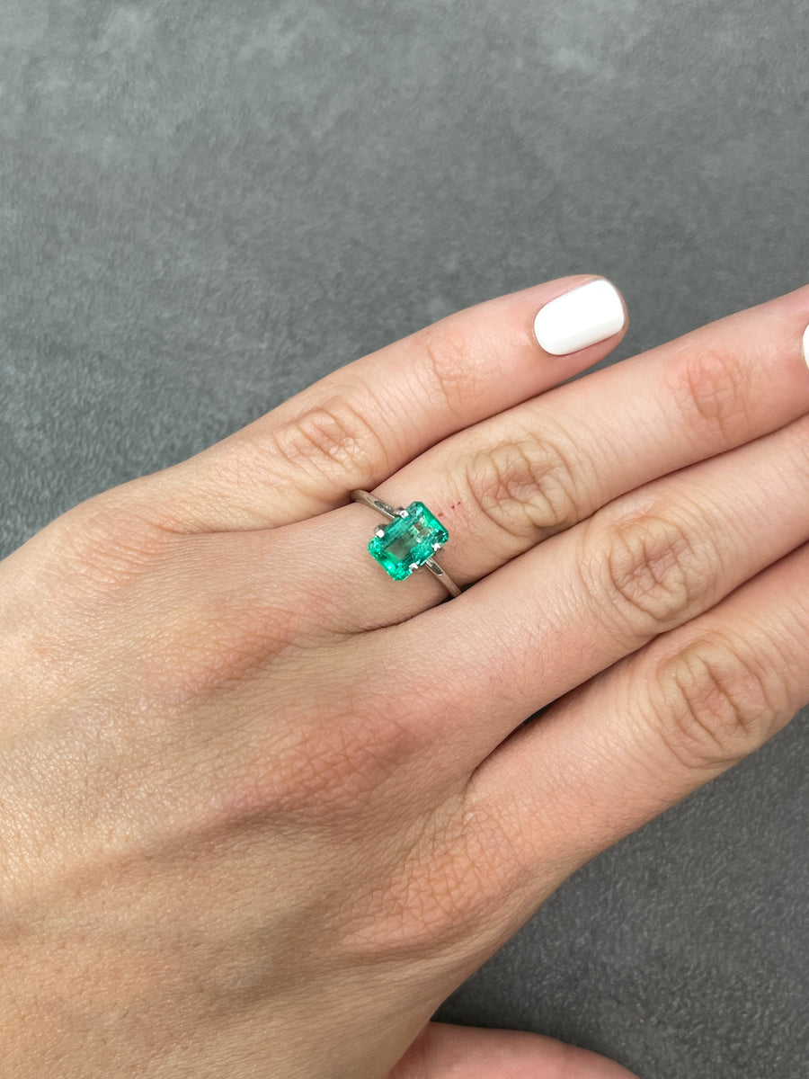 1.50 Carat Colombian Emerald in Emerald Cut - Lustrous Green Jewel