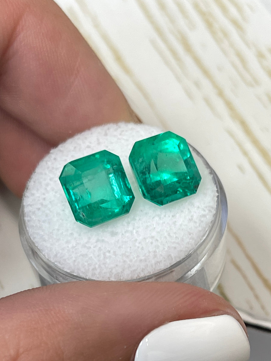 Asscher Cut Loose Colombian Emeralds - 9.5x9 Dimensions, 8.60 Carats