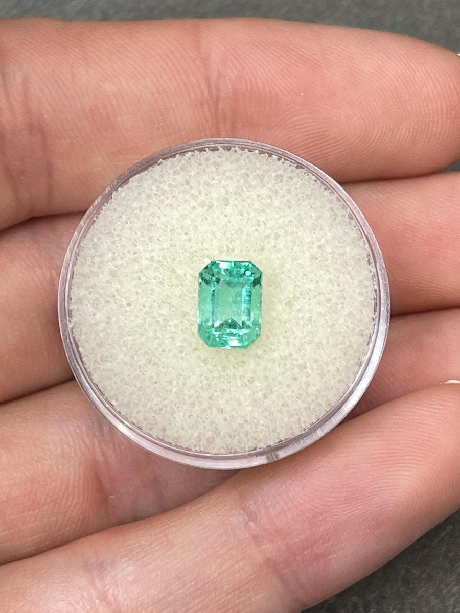 1.53 Carat Sea Foam Green Natural Loose Colombian Emerald-Emerald Cut