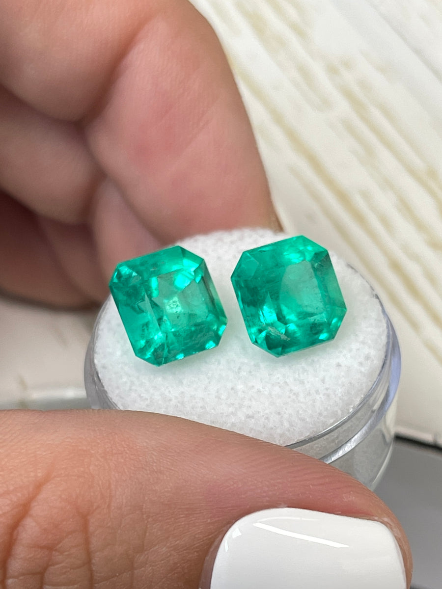 Matching Green Loose Colombian Emeralds: 10.33 Carat Total Weight