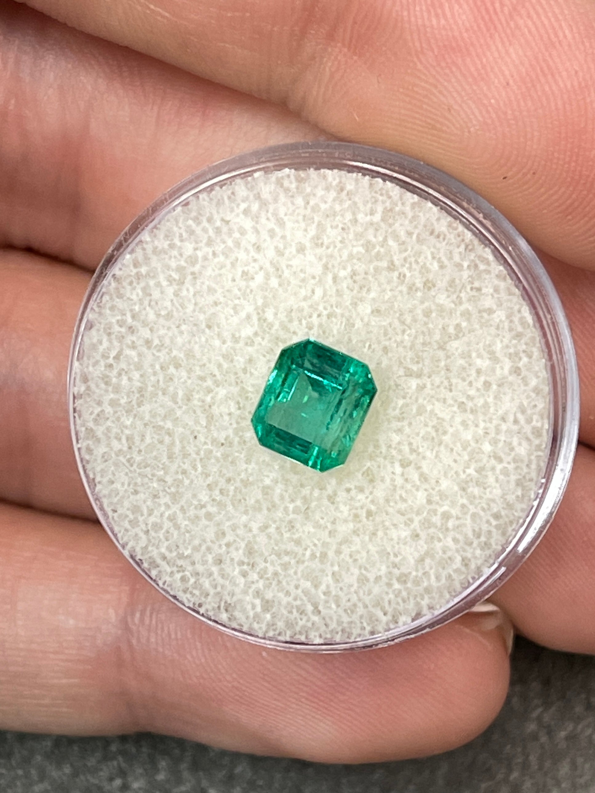 Vibrant Bluish Green Zambian Emerald - 1.45 Carat, Asscher Cut