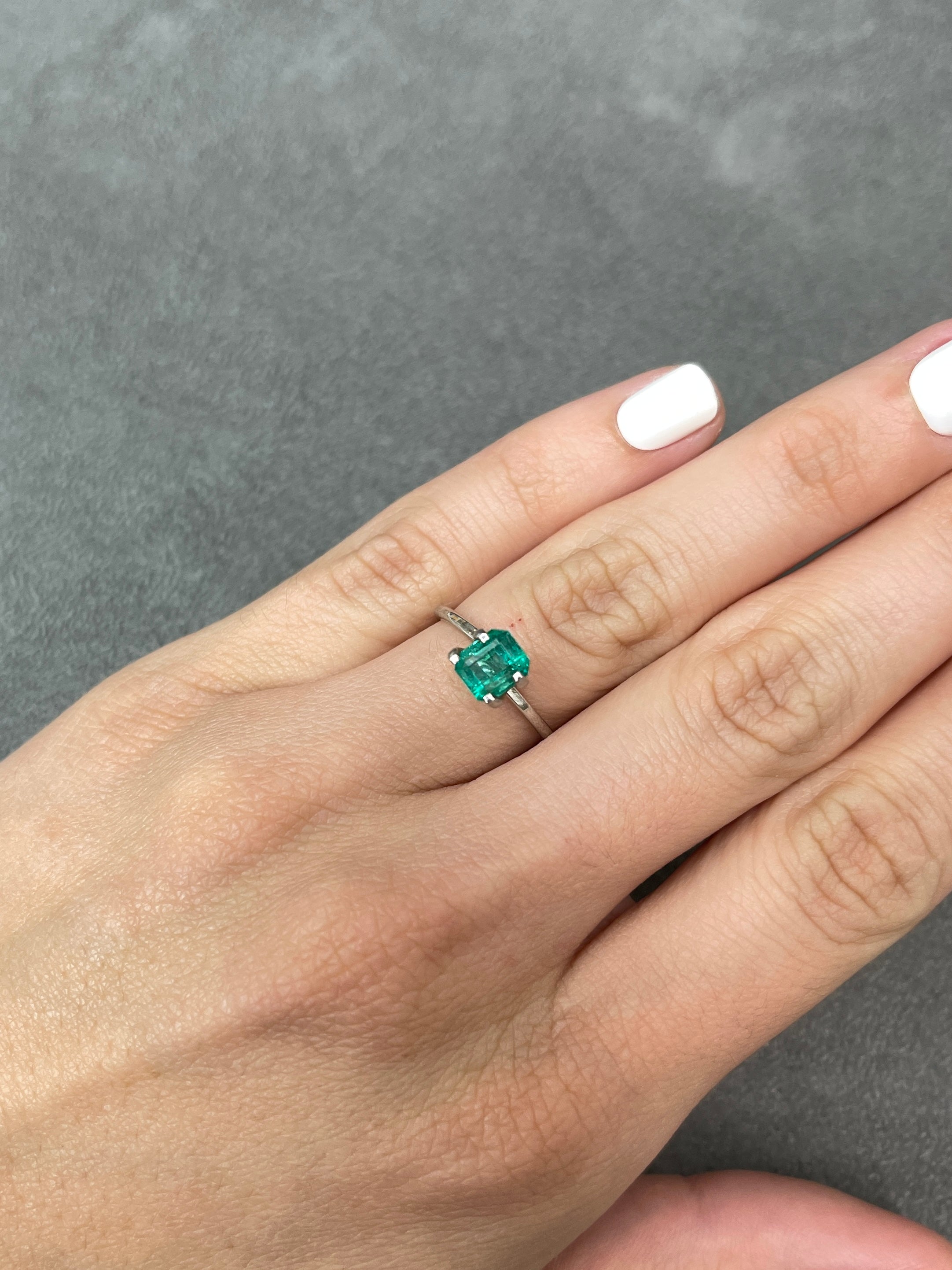 1.45 Carat Loose Zambian Emerald with Asscher Cut in a Blue-Green Hue