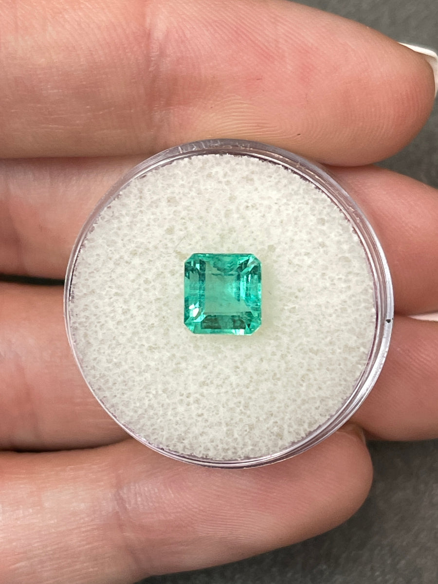 Unset Asscher Cut Colombian Emerald - 1.58 Carat Bluish Green Gem