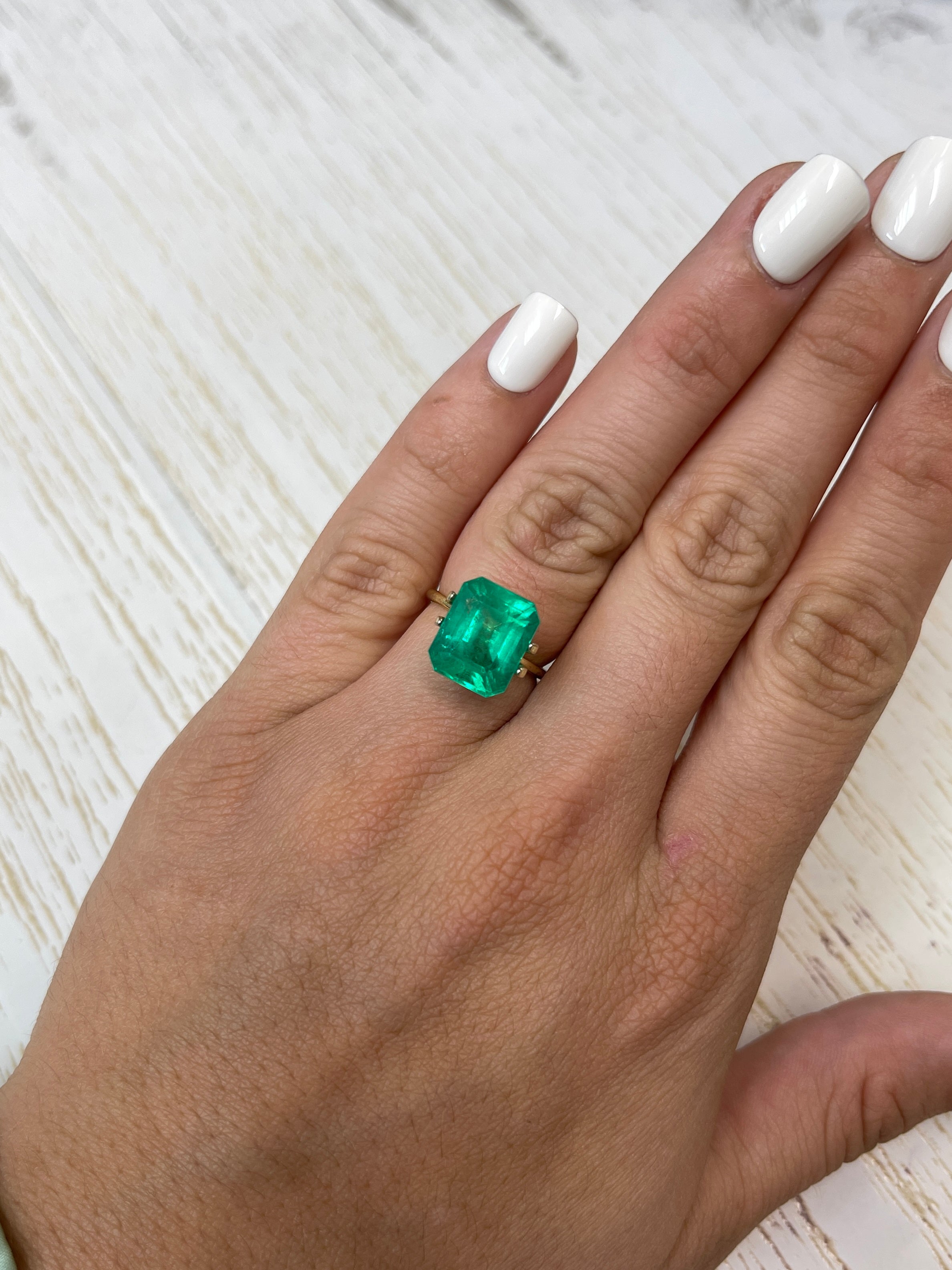 7.81 Carat 12x10 Loose Colombian Emerald- Emerald Cut - JR Colombian Emeralds