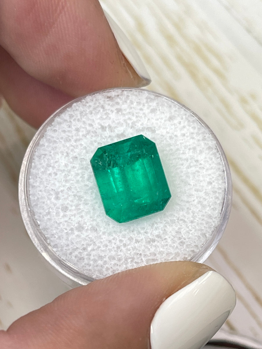 Emerald Cut 4.50 Carat Medium Muzo Green Colombian Emerald - Genuine Loose Gem