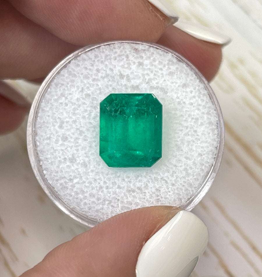 11x9mm Loose Colombian Emerald - 4.50 Carat Classic Emerald Cut in Muzo Green