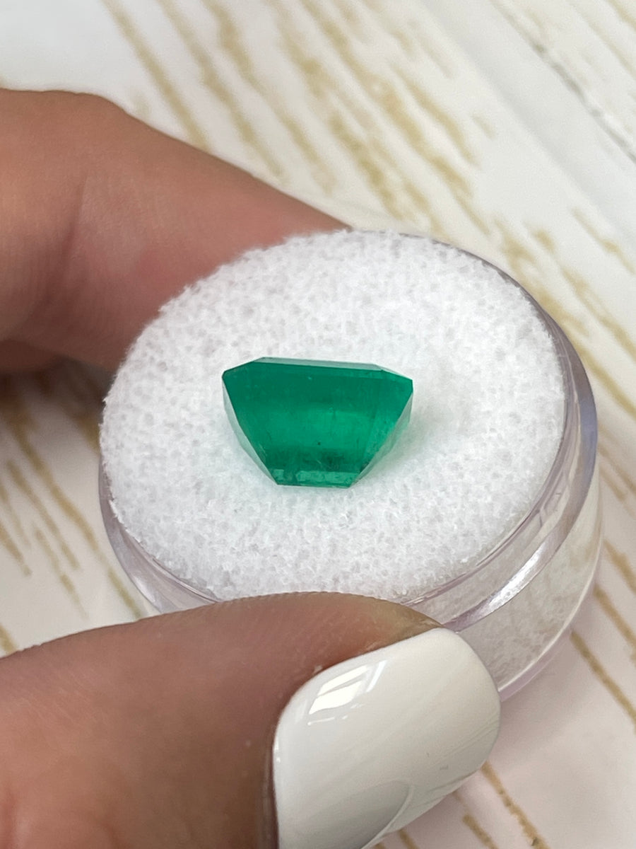 Genuine 4.50 Carat Muzo Green Colombian Emerald - Classic Emerald Cut Gemstone