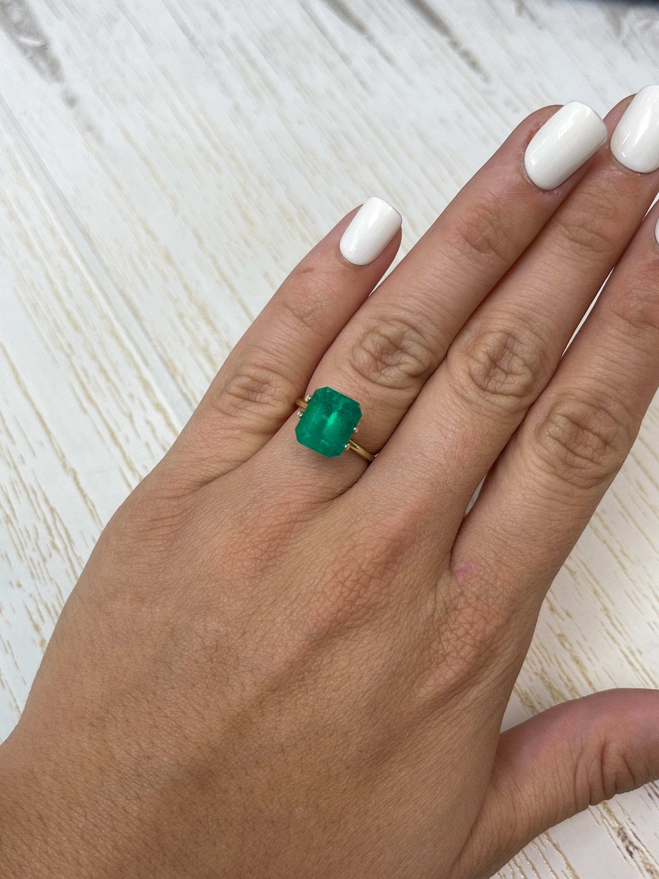 4.50 Carat 11x9 Medium Muzo Green Natural Loose Colombian Emerald-Classic Emerald Cut - JR Colombian Emeralds