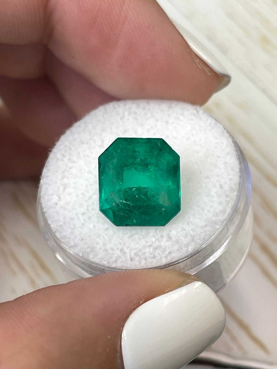 5.91 Carat Emerald Cut Colombian Emerald Gemstone - Deep Green