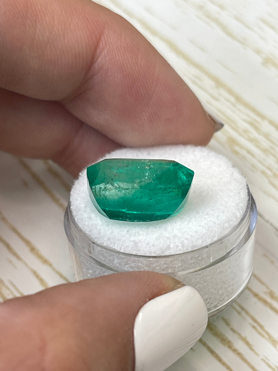 Vivid Green 11.47 Carat Colombian Emerald - Precision Emerald Cut
