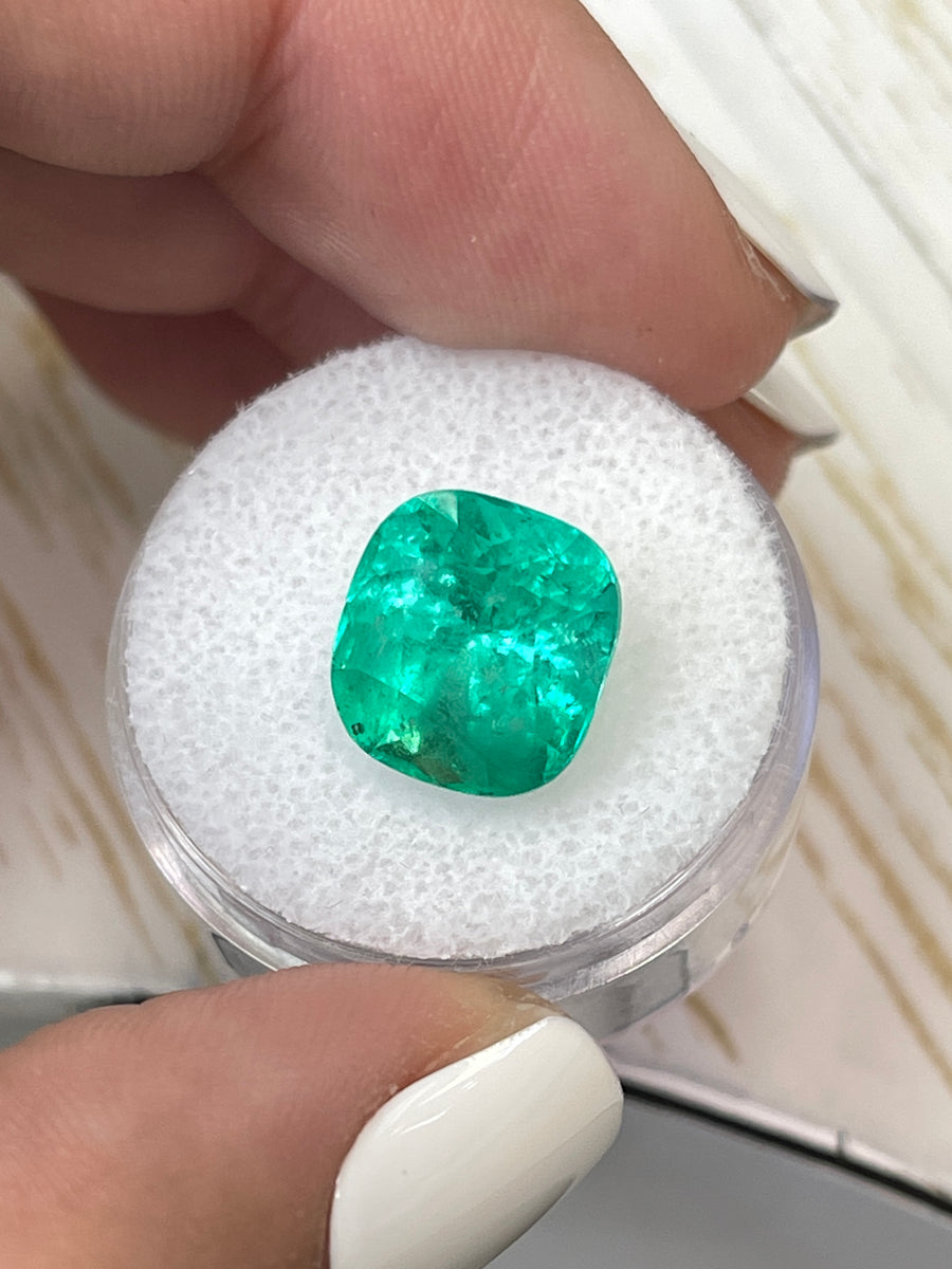 11.5x11 Cushion-Cut Colombian Emerald - Stunning 6.20 Carat Stone