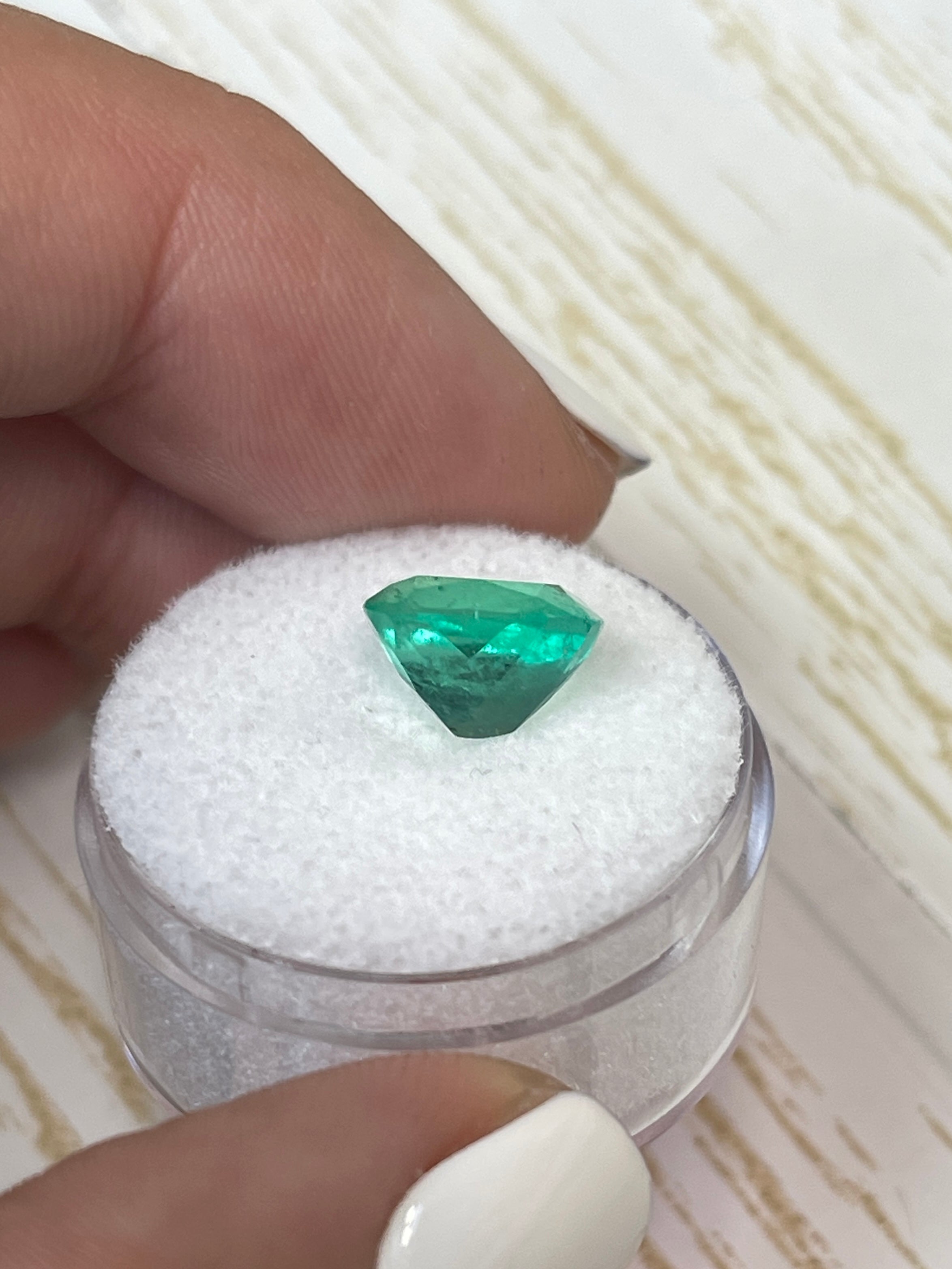 Colombian Emerald - 3.43 Carat Cushion Cut in Medium Green