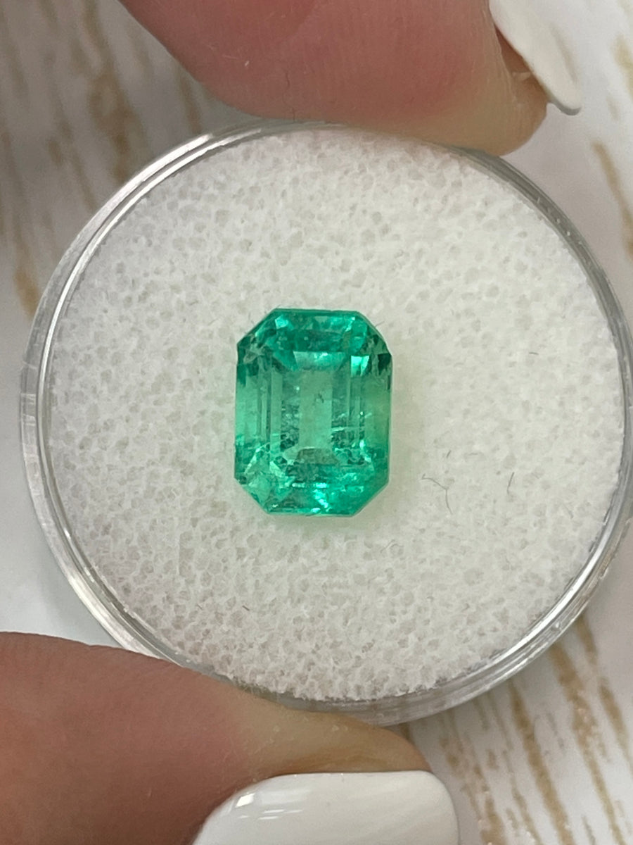 Emerald Cut Colombian Emerald - 2.94 Carat Apple Green Loose Gemstone