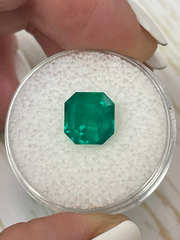 3.01 Carat Asscher Cut Colombian Emerald from Muzo with Slight Oil Treatment