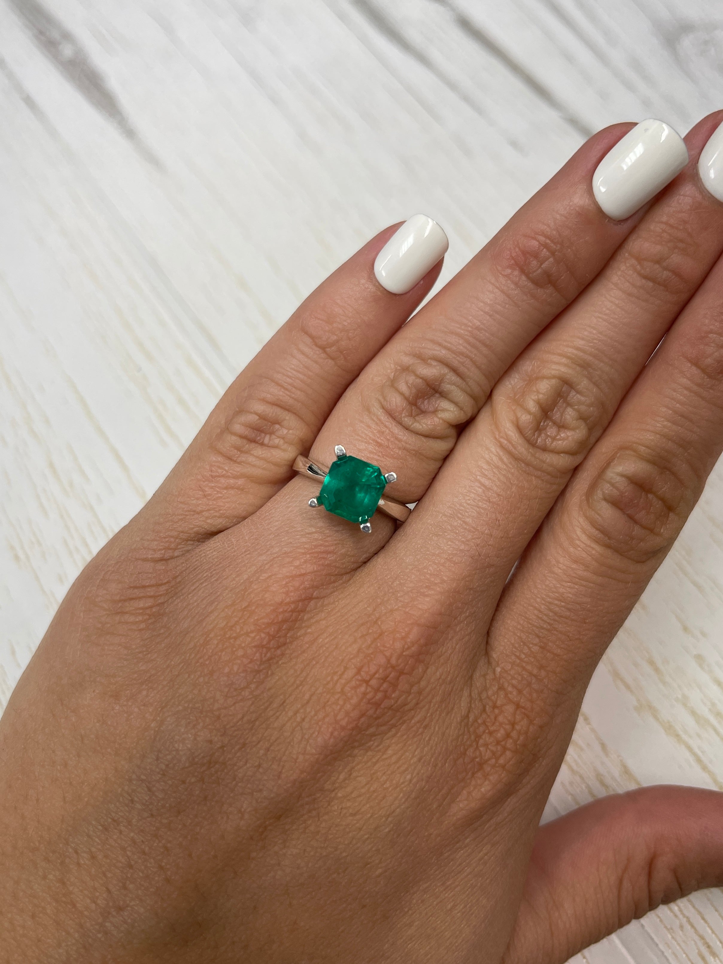 3.01 Carat Minor Oil 8.8x8.4 Vivid Muzo Colombian Emerald-Asscher Cut with Clipped Corners - JR Colombian Emeralds